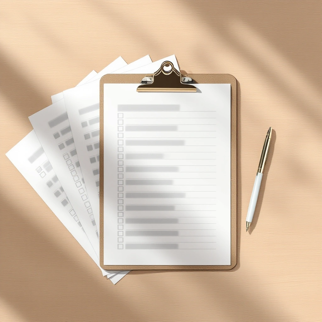 The First Apartment Starter Kit: printable checklist pages on a clipboard